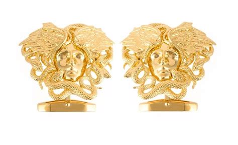 versace versus lion cufflinks|Versace medusa cufflinks.